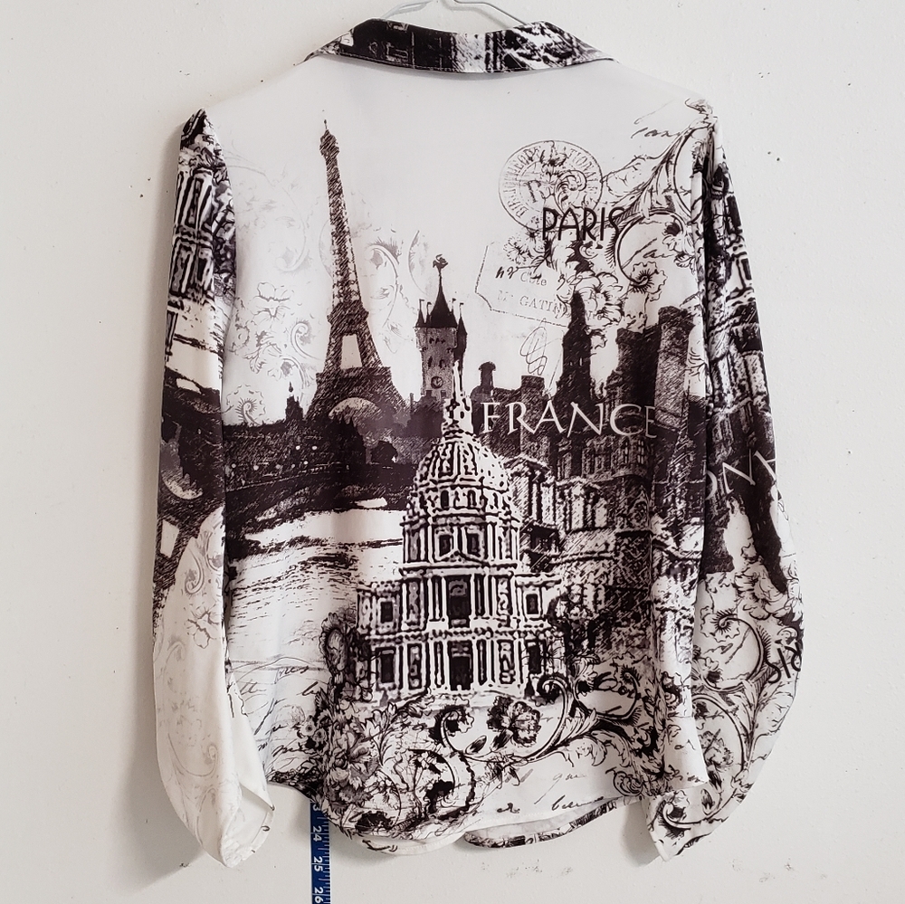 Parisian Vintage Print Blouse